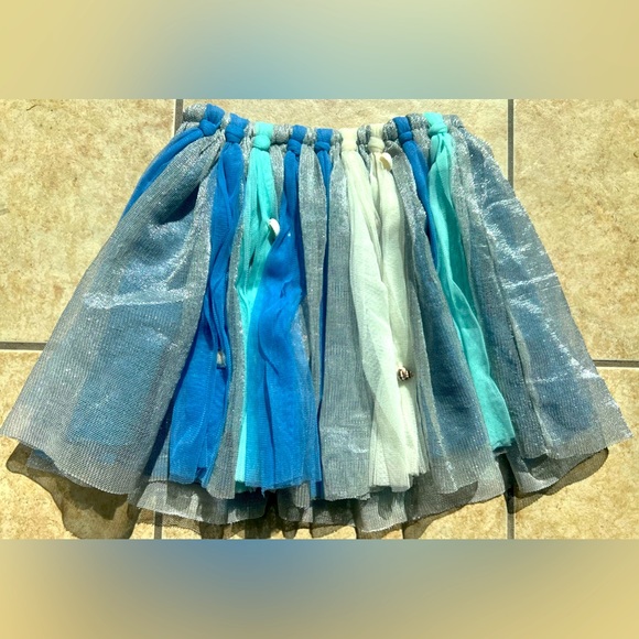 Billie Blush Seashell Skirt Tulle multi-color Blue elastic band waist kids sz 6. - Picture 1 of 10